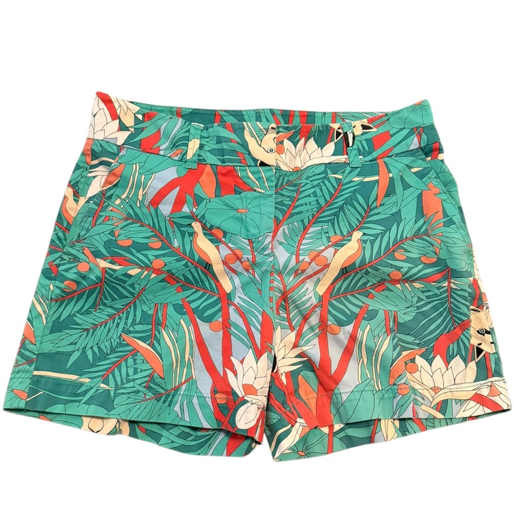 Talbots Tropical Jungle Tiger Print Shorts  Sz 6 Resortwear Eclectic Grandma